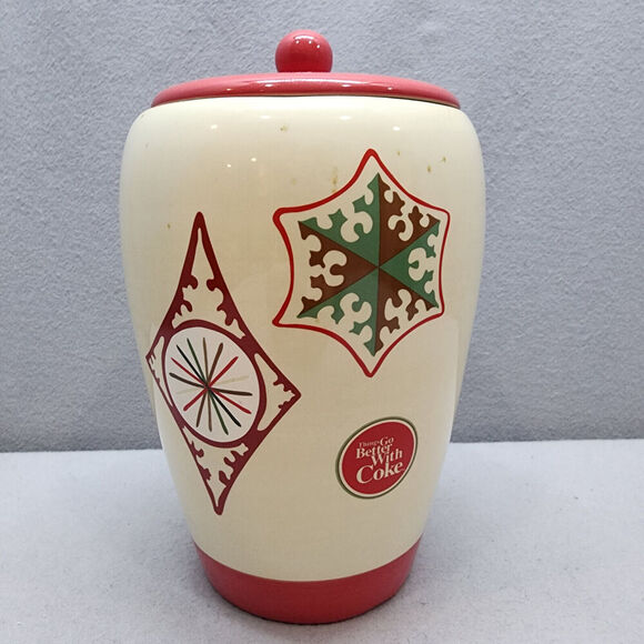 Coca-Cola Other - COCA-COLA COKE‎ CHRISTMAS ORNAMENT SNOWFLAKE VINTAGE CERAMIC COOKIE JAR